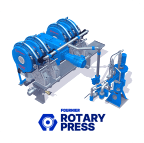 A 4 channel Fournier Rotary Press™ and flocculation unit